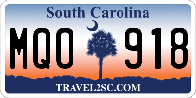 SC license plate MQO918