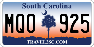 SC license plate MQO925