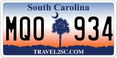 SC license plate MQO934