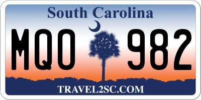 SC license plate MQO982