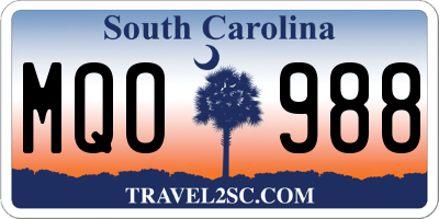 SC license plate MQO988