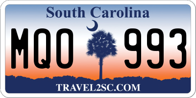 SC license plate MQO993