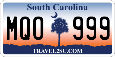 SC license plate MQO999