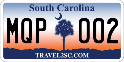 SC license plate MQP002