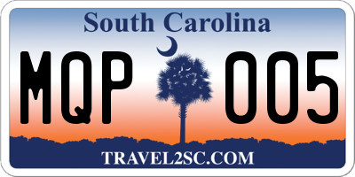 SC license plate MQP005