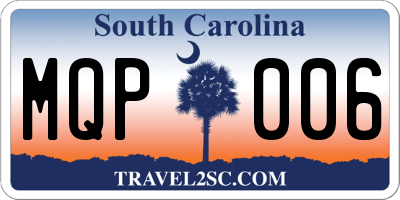 SC license plate MQP006