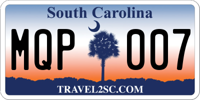 SC license plate MQP007