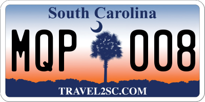 SC license plate MQP008