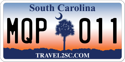 SC license plate MQP011