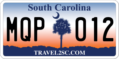 SC license plate MQP012