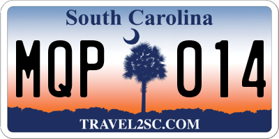 SC license plate MQP014