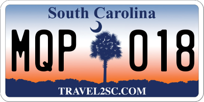SC license plate MQP018