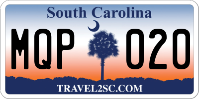 SC license plate MQP020