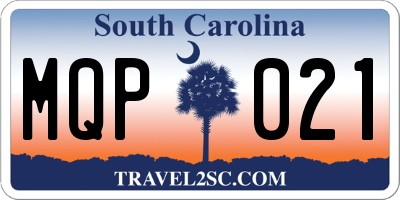 SC license plate MQP021