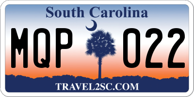 SC license plate MQP022