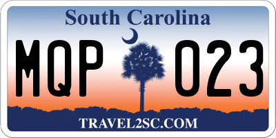 SC license plate MQP023