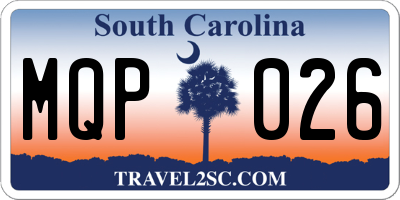 SC license plate MQP026