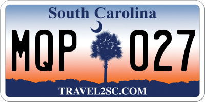 SC license plate MQP027