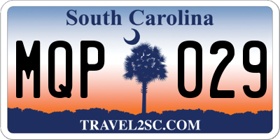 SC license plate MQP029