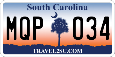 SC license plate MQP034