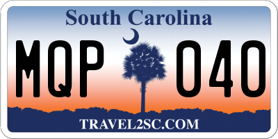SC license plate MQP040