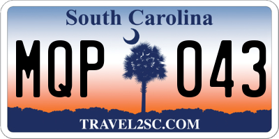 SC license plate MQP043