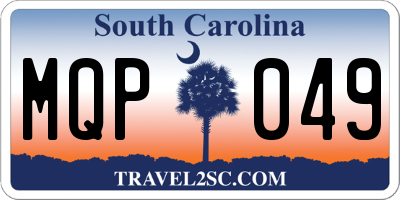 SC license plate MQP049