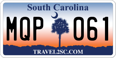 SC license plate MQP061
