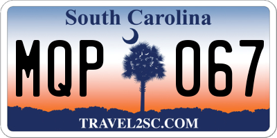 SC license plate MQP067