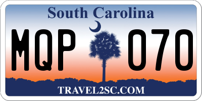 SC license plate MQP070