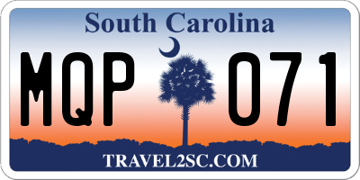 SC license plate MQP071
