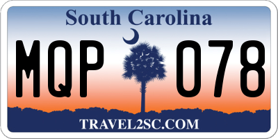 SC license plate MQP078