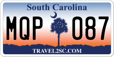 SC license plate MQP087