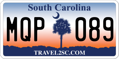 SC license plate MQP089