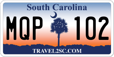 SC license plate MQP102