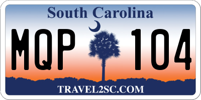 SC license plate MQP104