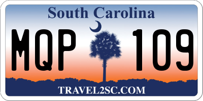 SC license plate MQP109