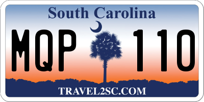 SC license plate MQP110