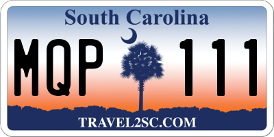SC license plate MQP111