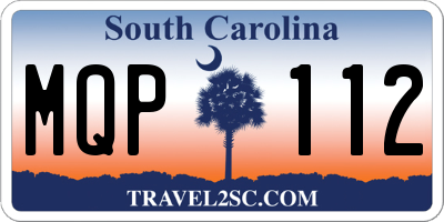 SC license plate MQP112