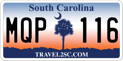 SC license plate MQP116
