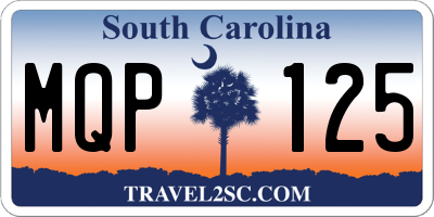 SC license plate MQP125