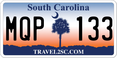 SC license plate MQP133