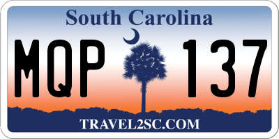 SC license plate MQP137