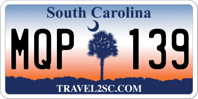 SC license plate MQP139