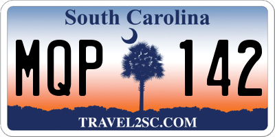 SC license plate MQP142