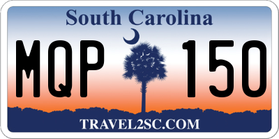 SC license plate MQP150