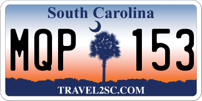 SC license plate MQP153