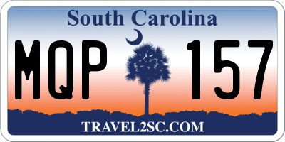 SC license plate MQP157