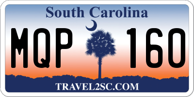 SC license plate MQP160